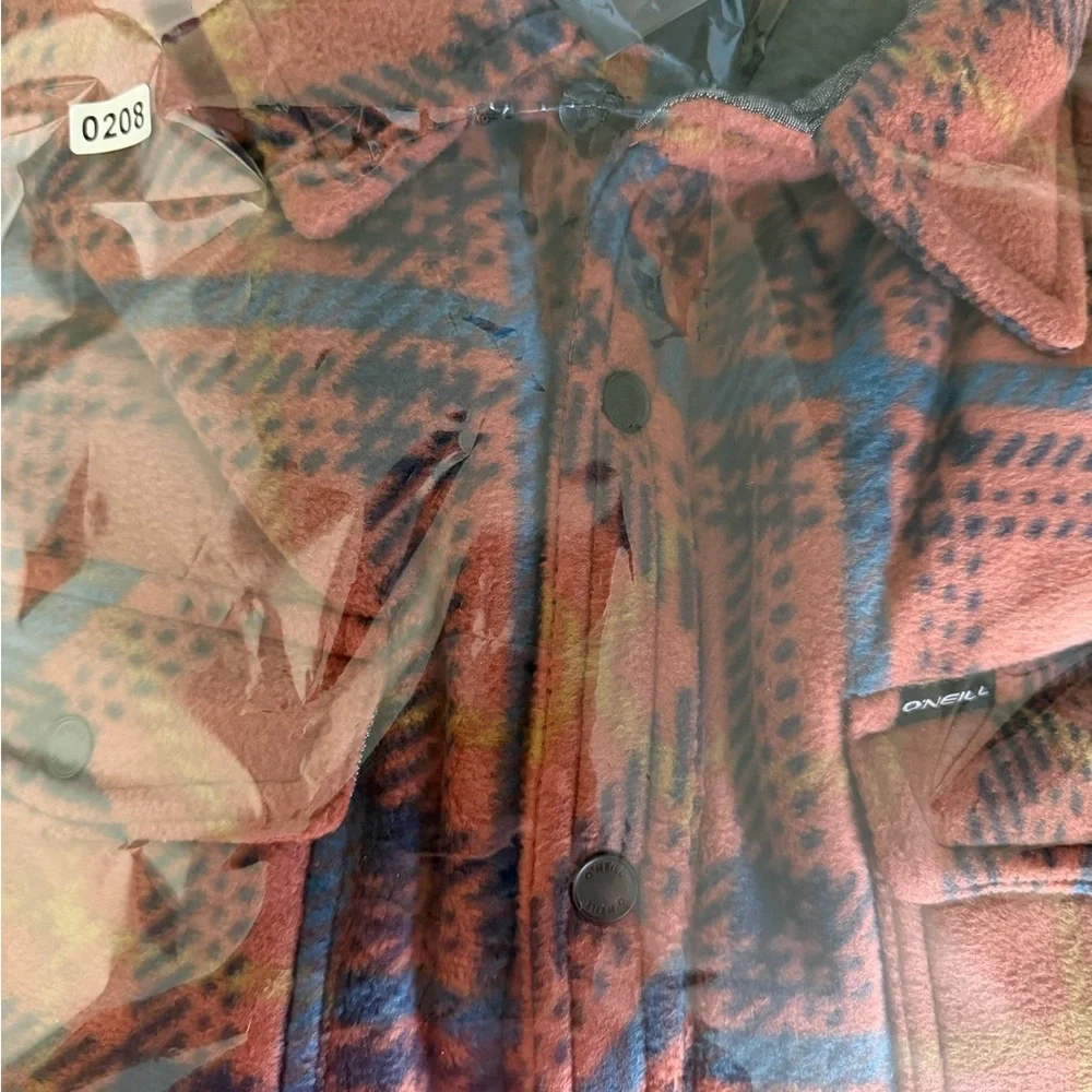 O’Neill Superfleece Jacket Men’s Medium Plaid Insulated Snap NWT